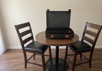 Black stone grill with table set combo