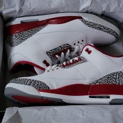 Jordan 3, Cardinal Red, Sz 12