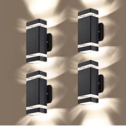 4 Pack LED Square Up and Down Lights Outdoor Wall Light，Body in Aluminum Waterproof Outdoor Wall Lamps，3000k 5W with Certificate ETL