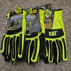 BRAND NEW! CAT High-Vis Impact Utility Gloves