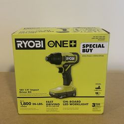 Ryobi ONE+ 18V Impact Driver Kit w/ Battery & Charger – Brand New