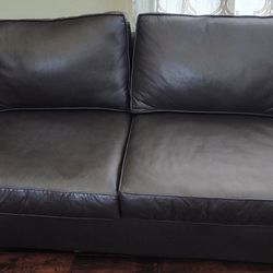 Soft leather love seat sofa