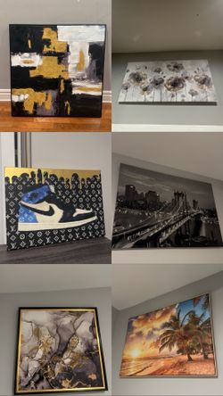 Modern Canvas Wall Art Pieces - Abstract, City Scapes, Beach & Floral