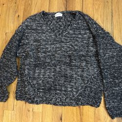 Size large black and grey marled crewneck sweater