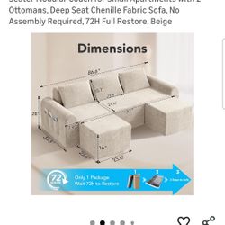 Never opened, Foldable Beige SOFA  