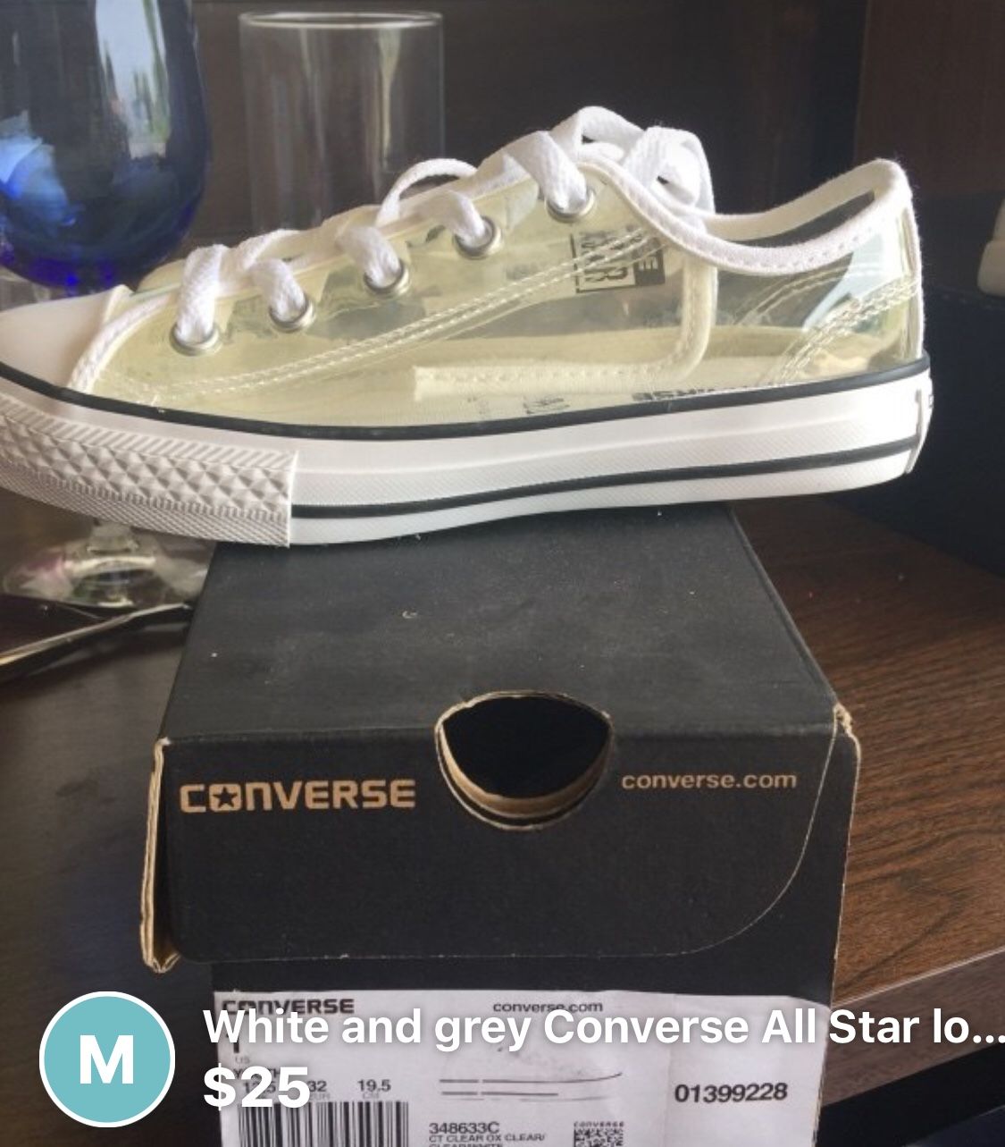 Clear converse size 1