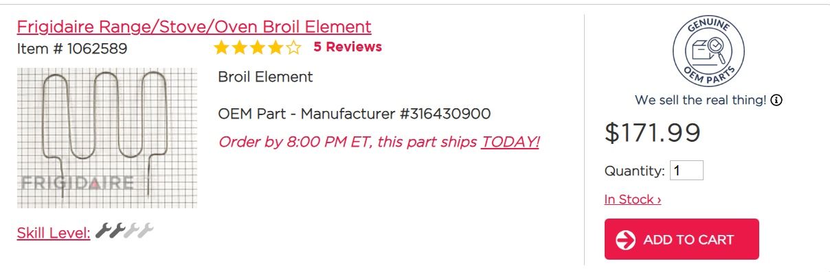 Frigidaire Heating elements