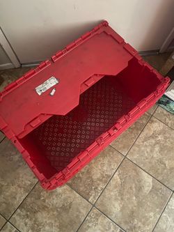Red large industrial bin McLane brand