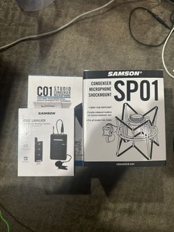 C01 Studio Condenser Microphone Combo With SP01 Condenser Shockmount And XPD2 Lavalier USB Digital Wireless System