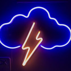 Neon Thunder Cloud Sign