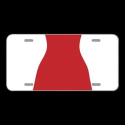License Plate Novelty Car Front Dress Red White Polka Dots Dots