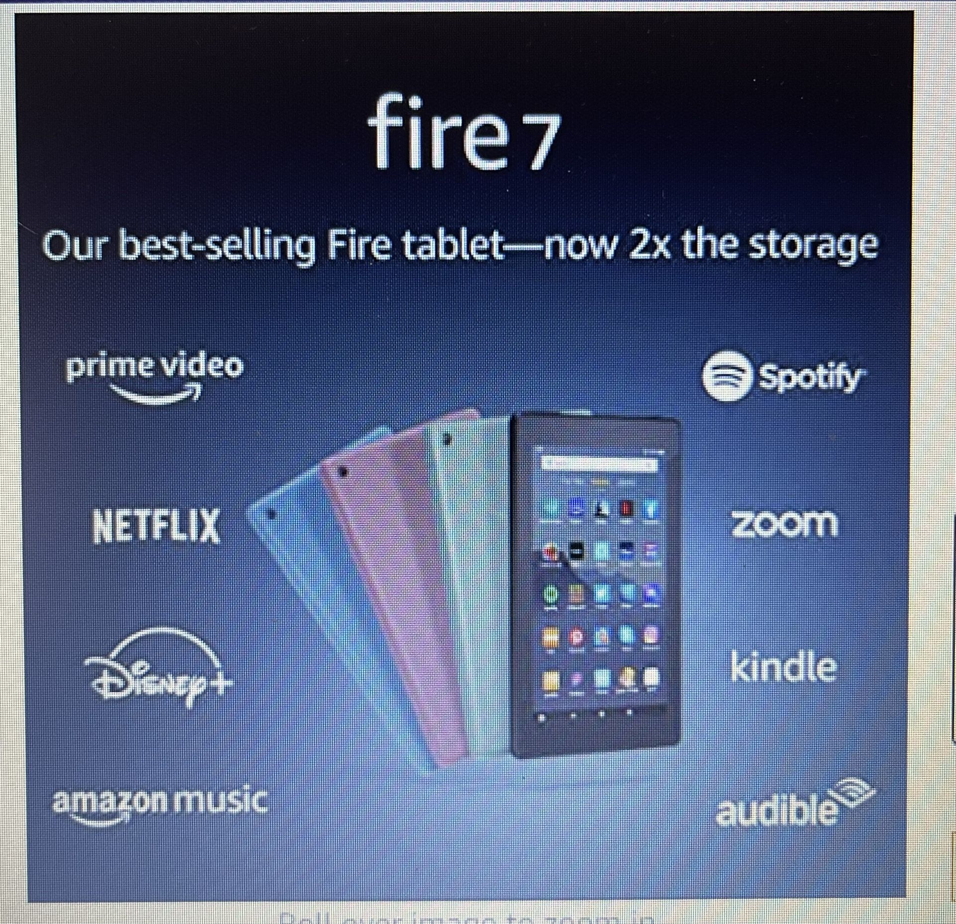 Fire 7 tablet, 7 inch display, 16 GB, w/ Alexa- twilight blue