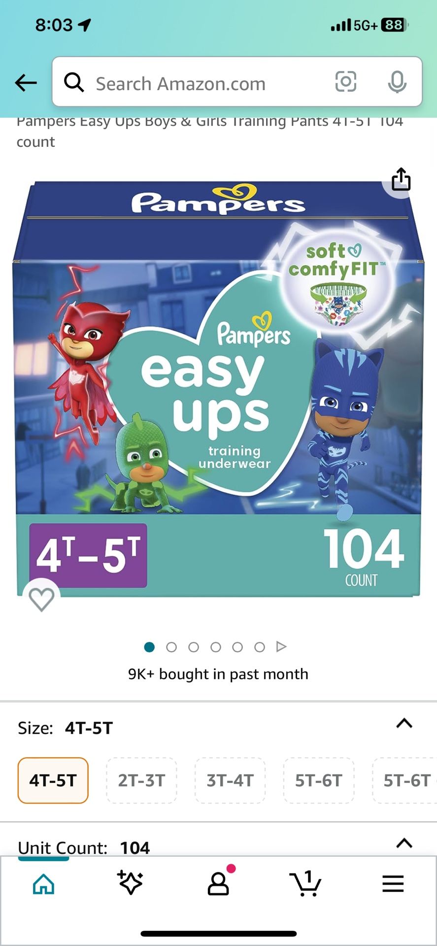 Pampers easy ups Boys 4T-5t