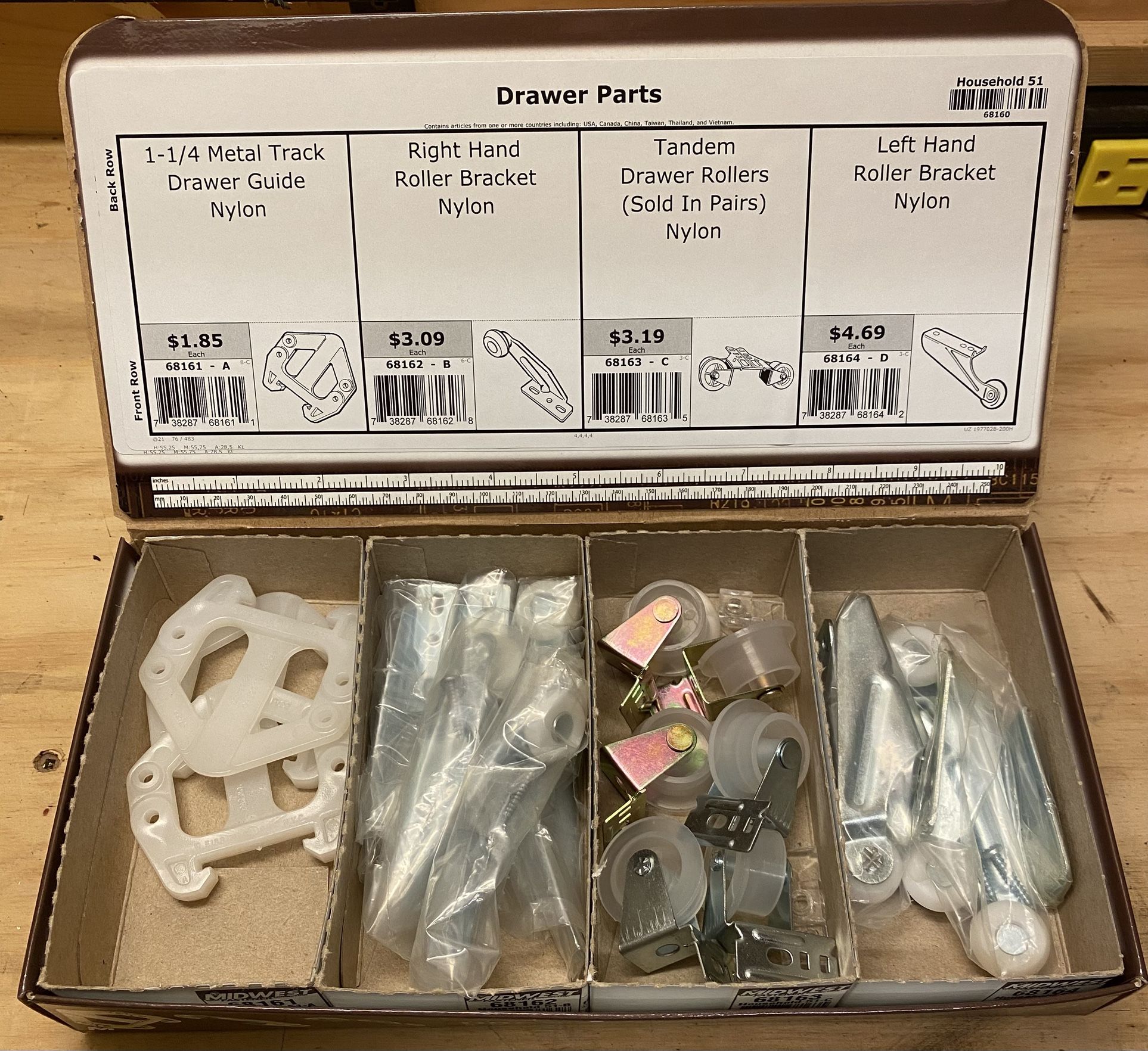 Nylon Drawer Guides & Roller Brackets