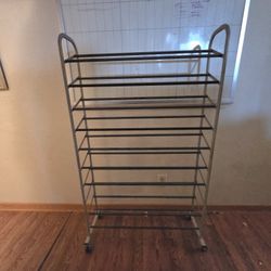 Rolling Shoe Rack Holds 50 + Pairs 