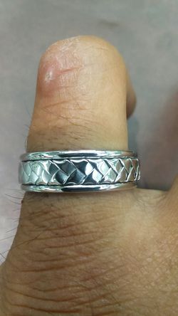 14K WHITE GOLD RING hand made 7.2 grams