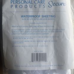 Secure Personal Care Product Waterproof Sheeting 39"x75" with Anchor Bands