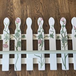 “Picket Fence” - Solid Wood White Shelf with Custom Design