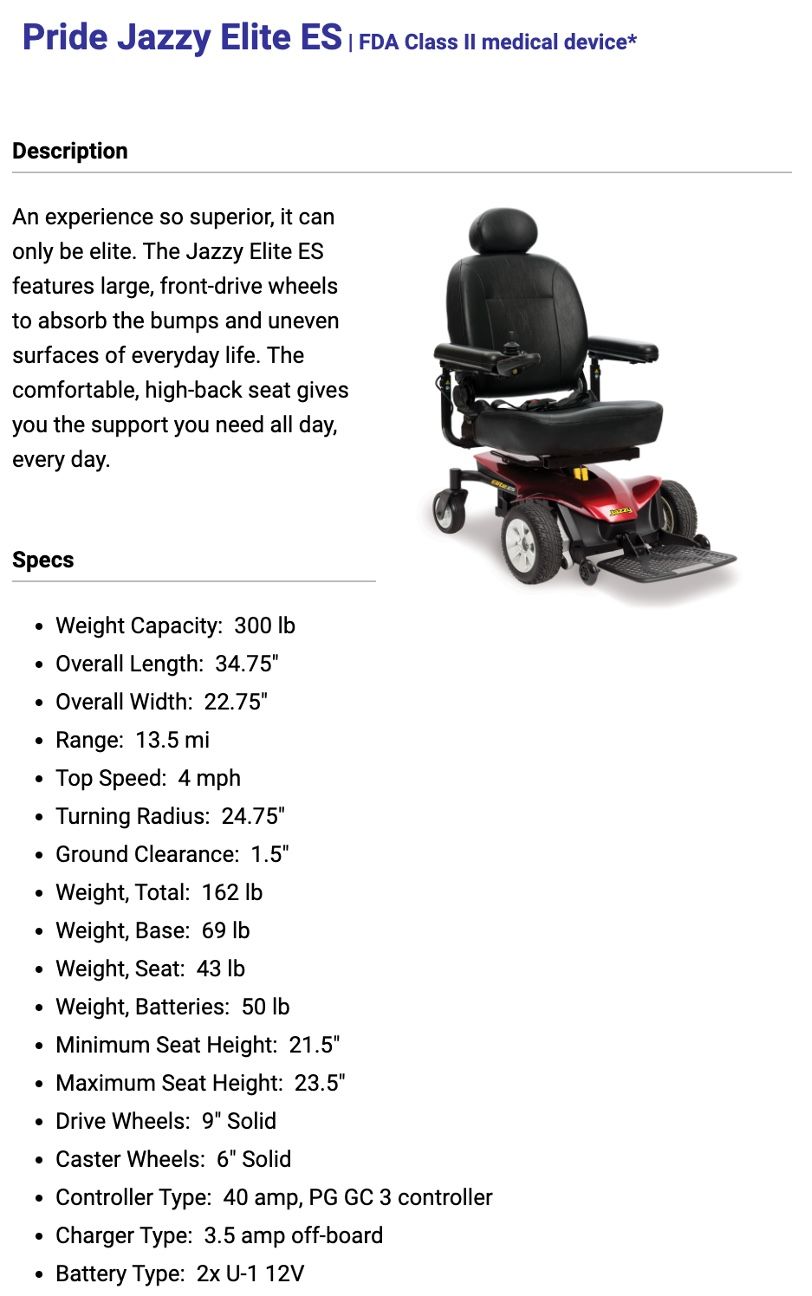 PrideJazzy Electric Wheel Chair