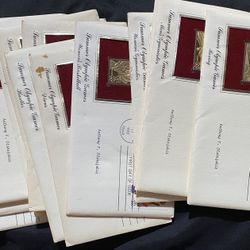 (15) 1983 US Olympic Stamps 22KT Golden Replicas First Day Covers (READ DESC)