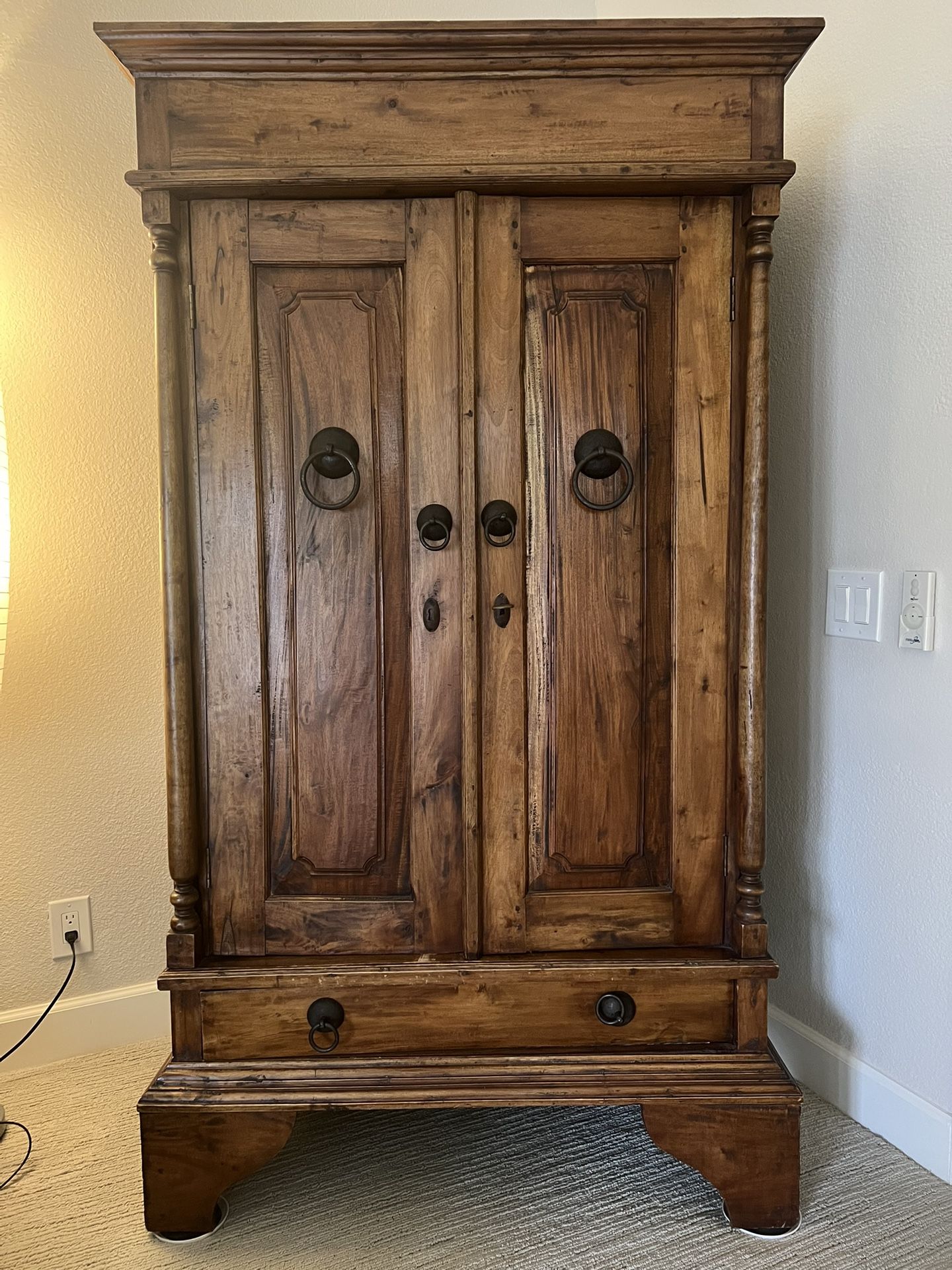 Solid Wood Mahogany Armoire 