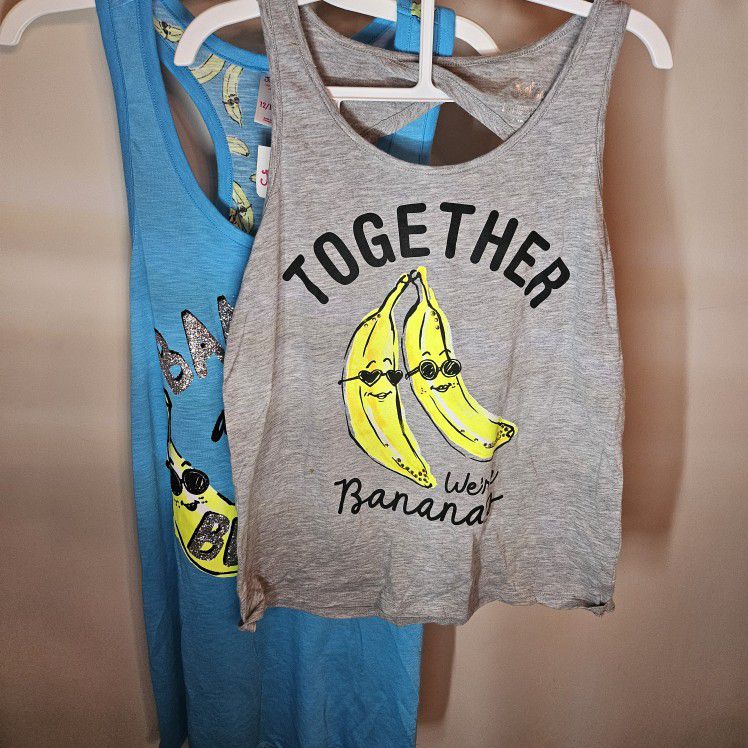 Banana Theme Tank Top And Swim Suit Cover