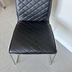 Dining Chairs Black Leather 