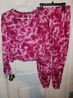 SO Pink Tie-Dye Lounge Set - Size Small