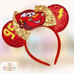Lightning McQueen Mickey Mouse Ears Headband