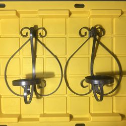 Decorative Wrought Iron Wall Sconces for Pillar Candles