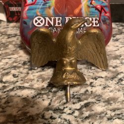 Vintage Brass American Bald Eagle Flag Pole Finial Topper. 