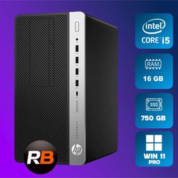 HP EliteDesk 800 G3 Desktop Intel Core i5 2.7 GHz, 16 GB, 750 GB SSD, Win 11 Pro