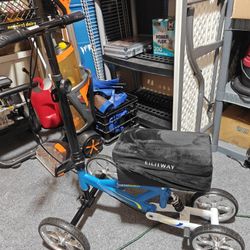 Steerable Knee Walker Deluxe Medical Scooter for Foot Injuries Compact Crutches