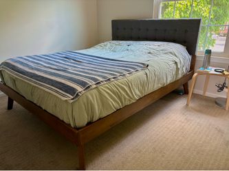 Queen Size Bed Frame – Almost New, Minor Scratch, Great condition