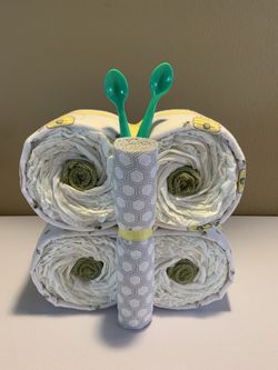 Butterfly Diaper Cake - Yellow