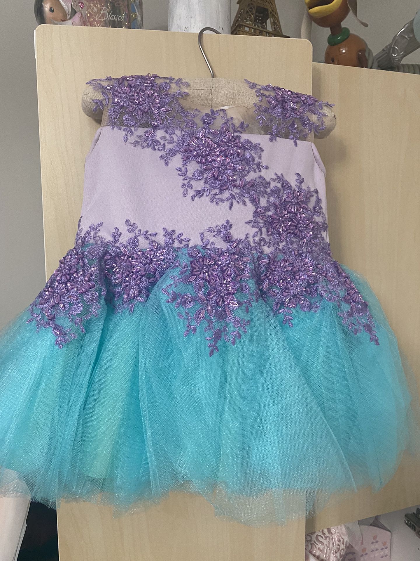 Purple and turquoise dress