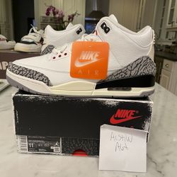 Air Jordan 3 White Cement Reimagined Sz 11 DS