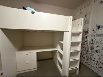 Kids Bunk Bed with Desk and Storage with Mattress
