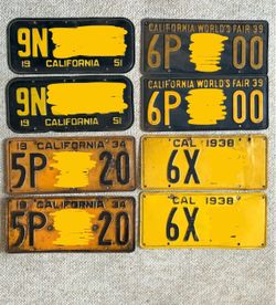 California Vintage YOM Plates