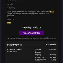 Gaming Pc NZXT H1 MINI PRO - USED