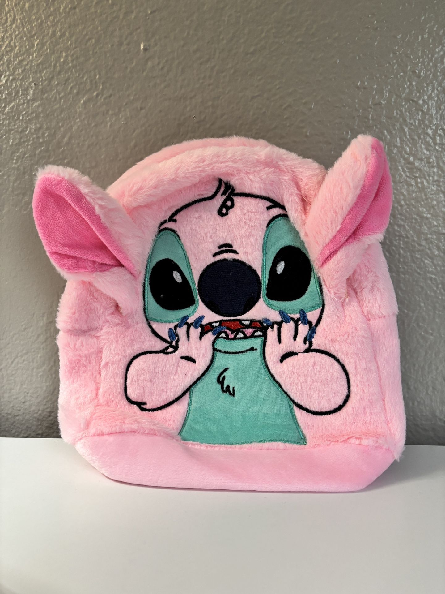 Lilo And Stitch Fluffy Backpack, Mini Plush Backpack, Pink Backpack