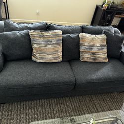 Deep Feather-Filled Couch + Loveseat Set – Great Condition!