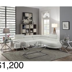 White Colored Modern Sectional