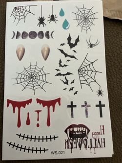 Halloween Temporary Tattoo Sheet