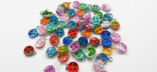 Mini Pop It Fidget Keychain Bulk Lot