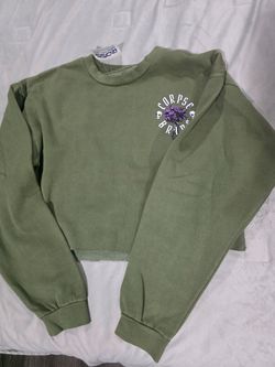 Large Corpse Bride Cropped Crewneck Sweatshirt