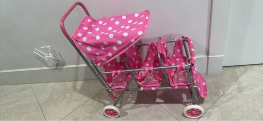 Doll - folding triple doll stroller