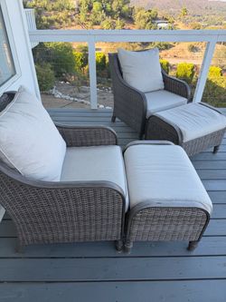 Outdoor wicker seating