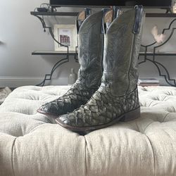 Anderson Bean Big Bass Pirarucu Fish Men’s 11.5 D Cowboy Western Boots