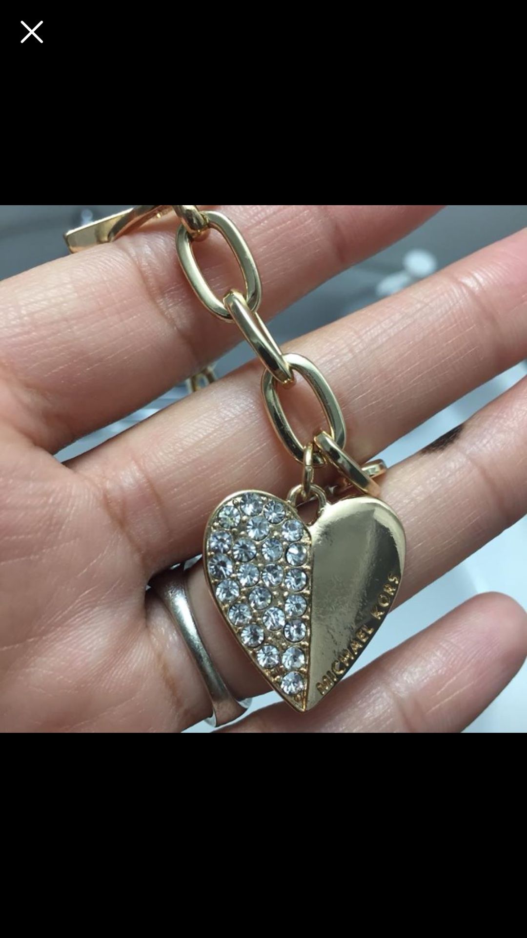 Mk Michael Kors Gold Tone Bracelet heart charm bracelet